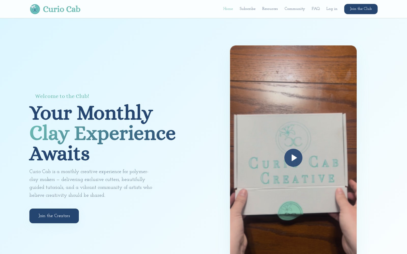 Curio Cab — Portal website preview